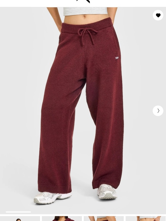 Oner Active Pants - Oner Active Maroon Wide-Leg Knit Sweatpants